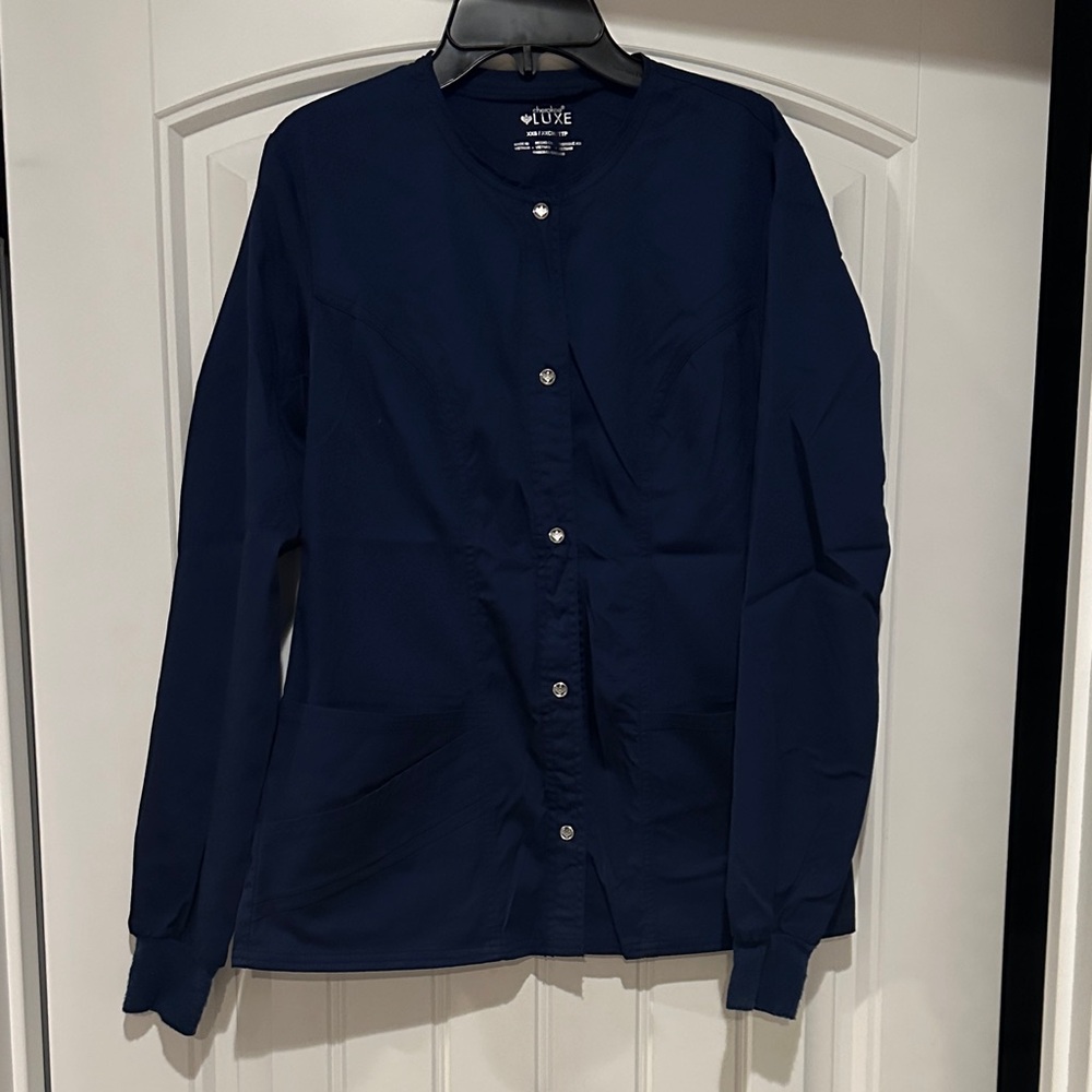 Cherokee Luxe Navy Scrub Jacket